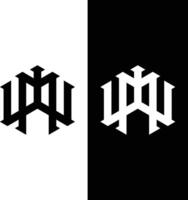 Initial letter MW, WM monogram logo design vector