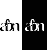 Initial letter ABN monogram with a leaf logo vector