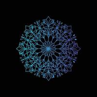 A blue and black circular design on a black background vector