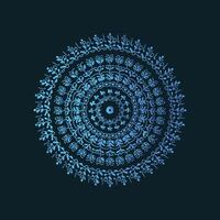 A blue circular design on a black background vector