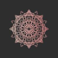 A pink and black circular design on a black background vector