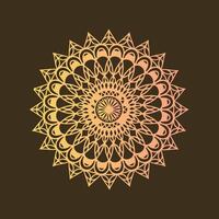 A golden circular design on a brown background vector