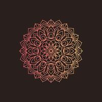 a circular design with a flower on a black background vector
