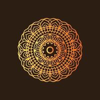 A golden circular design on a brown background vector