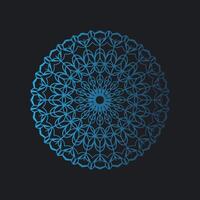A blue circular design on a black background vector