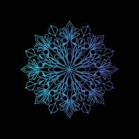 A blue and black snowflake design on a black background vector
