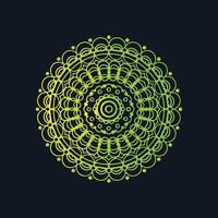A green and black circular design on a black background vector