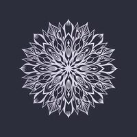 A white flower design on a black background vector
