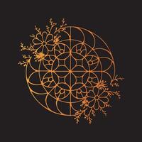 A circular design with flowers and leaves vector