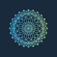 a circular design with green and blue gradient colors vector