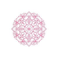 A pink flower design in the center of a circle vector