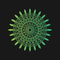 A green and black logo with a circular design vector