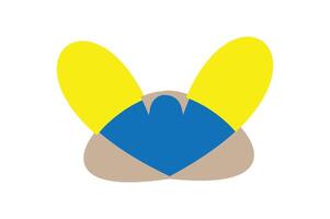 A blue and yellow bunny head with ears vector