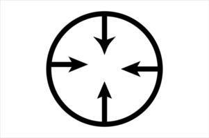 A circle with arrows pointing in different directions vector
