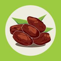 FIVE DATES WITH LEAVES FOR RAMADHAN vector