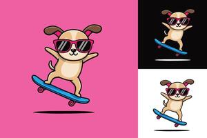 Cool Canine Skateboarding with Style vector