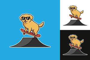 Stylish Pup on a Skateboard with Sunglasses vector
