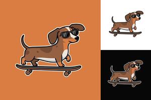 Trendy Dog on a Skateboard with a Fun Vibe vector