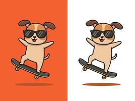 Skateboarding Dog with a Trendy Look vector