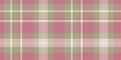 A seamless tartan design in beige, light pink, and olive green, featuring classic intersecting lines and squares. vector