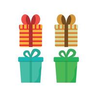 Four colorful gift boxes with bows on a white background vector