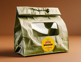 Convenient shopping bag mock up design for daily packaging, practical as a foldable paper bag or packet package design psd