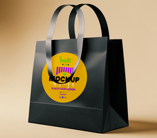 Decorative shopping bag mock up design tailored for festive packaging, great as a holiday paper bag or packet package. psd