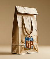 Shopping bags mock up design for efficient packaging, reusable as a stylish paper bag or packet package. psd