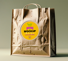 High-capacity shopping bag mock up design with strong packaging, reusable as a sturdy paper bag or packet package. psd