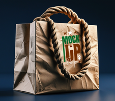 Eco friendly shopping bag mock up design offering premium packaging, suitable as a paper bag or packet package design psd
