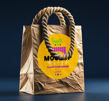 Durable shopping bags mock up design for reliable packaging, perfect as a paper bag or packet package for every store. psd