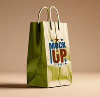 Versatile shopping bags mock up design for secure packaging as a sturdy paper bag or packet package. psd