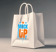 Elegant shopping bag mock up design ideal for packaging needs, crafted as a durable paper bag or gift packet package. psd