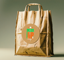 Vibrant shopping bag mock up design tailored for packaging, great as a decorative paper bag or packet package. psd