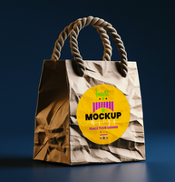 Modern shopping bag mock up design featuring sleek packaging, doubling as a paper bag or packet for custom packages. psd