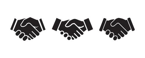Business handshake thin line icon collection , Set of Handshake icons vector
