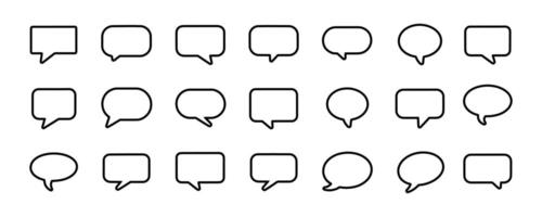 Speech bubble, speech balloon, chat bubble line art icon for apps and websites. Message comments chat box illustration 10 EPS . vector