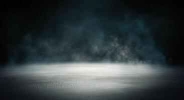 An empty room with smoke coming out of the floor photo