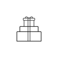 Stack of Outline Wrapped Gift Boxes Isolated on White Background vector