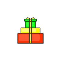 Stack of Colorful Wrapped Gift Boxes Isolated on White Background vector