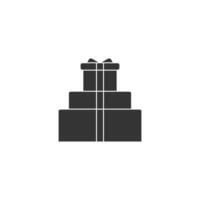 Stack of Silhouette Wrapped Gift Boxes Isolated on White Background vector