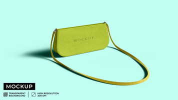 mockup mini bag with handle on set, front view psd