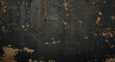 A black and rusty wall with peeling paint photo