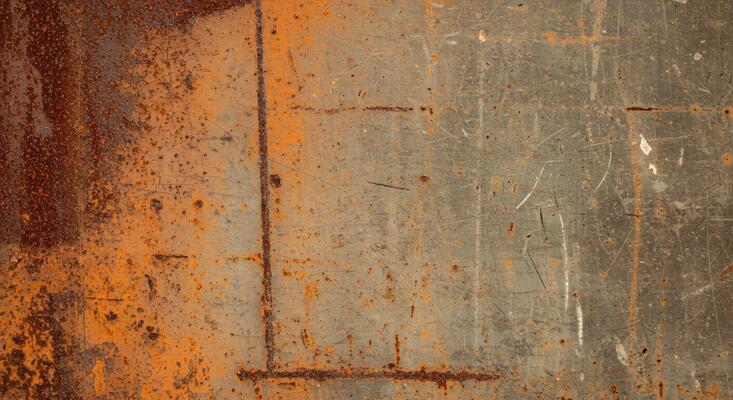 Rusty metal wall with a rusty texture