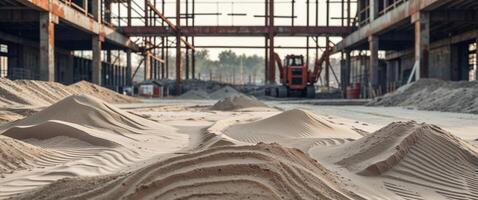 Excavation of fine sand construction site material type industrial environment ground level view resource utilization photo