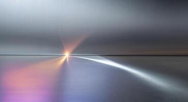 Brushed Metal Texture Background with Gradient Light Reflection. photo