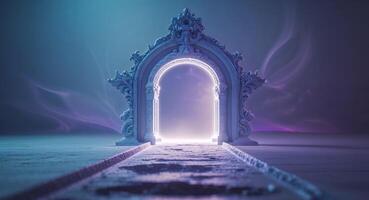 Illuminated Threshold Opening to a New Dimension photo