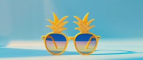 A pair of sunglasses with a pineapple design photo