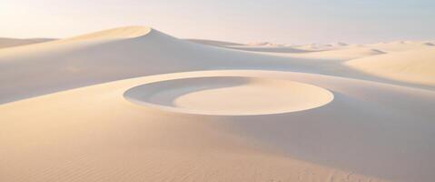 A sand dune with a small circle in the middle photo