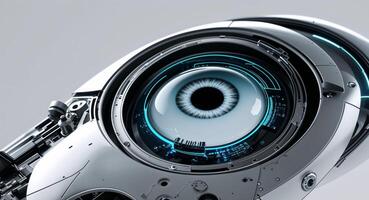 Exploring the intricacies of a futuristic robotic eye design. photo